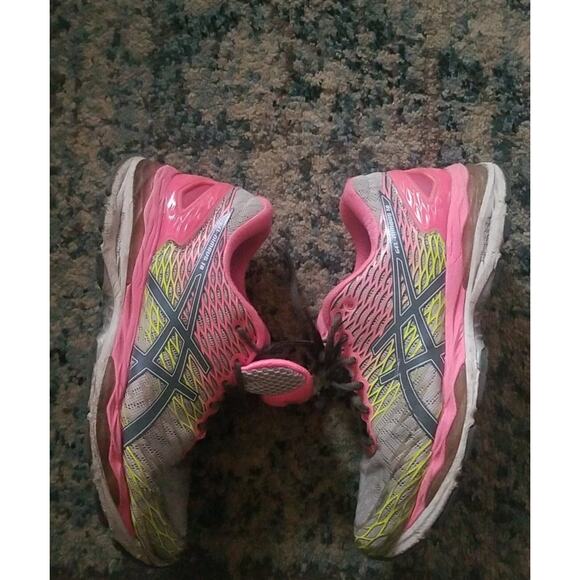 Asics Gel Nimbus 18 IGC Guidance Line Running Shoes Pink Grey Women Size 8 (25) - Picture 5 of 16